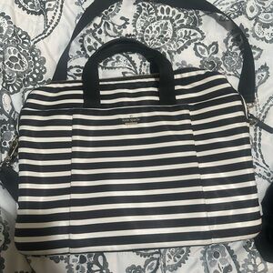Kate Spade Black & White Striped laptop bag